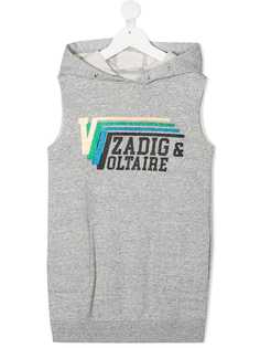 Zadig & Voltaire Kids худи без рукавов с вышитым логотипом