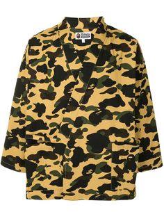 A BATHING APE® рубашка-кимоно с камуфляжным принтом Bape