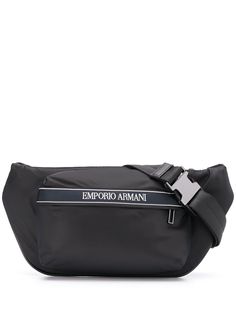 Emporio Armani поясная сумка с вышитым логотипом