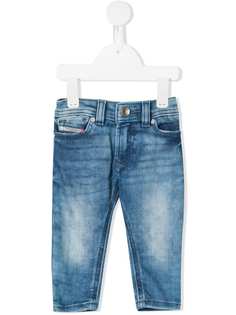 Diesel Kids узкие джинсы Sleenker-B с эффектом потертости