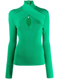 MSGM топ с высоким воротником и запахом