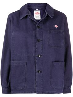 Danton рубашка с накладными карманами и вышитым логотипом