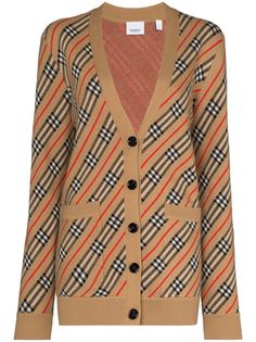 Burberry кардиган Coralie вязки интарсия