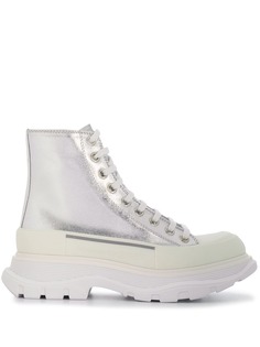 Alexander McQueen ботинки Thread Slick с эффектом металлик