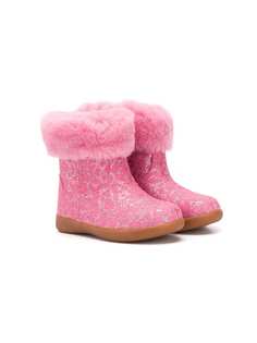 UGG Kids сапоги с леопардовым принтом и эффектом металлик
