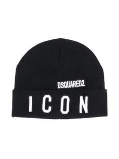 Dsquared2 Kids шапка бини с вышивкой Icon