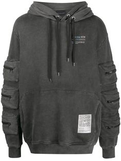 Mauna Kea худи с карманами и эффектом потертости