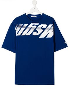 Msgm Kids футболка с круглым вырезом и логотипом
