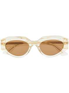 Bottega Veneta Eyewear солнцезащитные очки в прозрачной овальной оправе