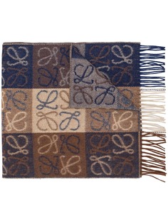 LOEWE клетчатый шарф с монограммой