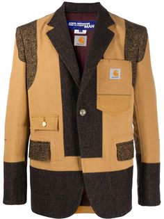 Junya Watanabe MAN однобортный пиджак со вставками