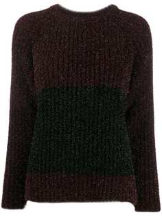 Sara Lanzi джемпер с контрастной вставкой и эффектом металлик