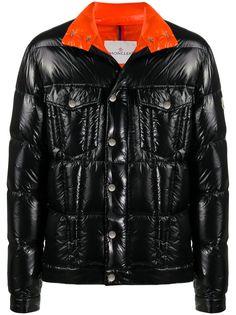 Moncler глянцевый двухцветный пуховик