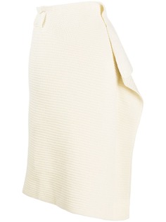 sacai драпированная юбка миди в рубчик