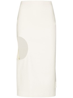 Off-White юбка миди с вырезом