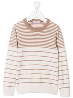 Brunello Cucinelli Kids кашемировый джемпер в полоску