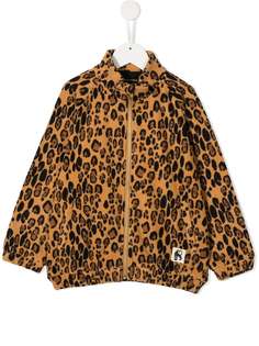 Mini Rodini флисовая куртка с леопардовым принтом