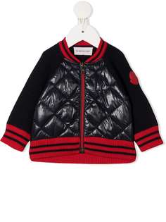 Moncler Enfant куртка-бомбер со стегаными вставками