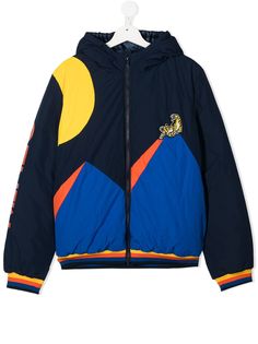 Kenzo Kids куртка с капюшоном и контрастными вставками
