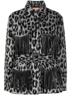 Andamane куртка с леопардовым принтом и бахромой