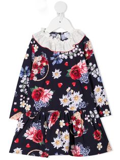 Monnalisa платье миди с цветочным принтом