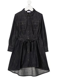 Brunello Cucinelli Kids джинсовое платье с завязками
