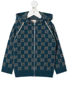 Gucci Kids худи на молнии с монограммой