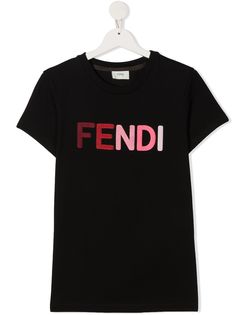 Fendi Kids футболка с нашивкой-логотипом