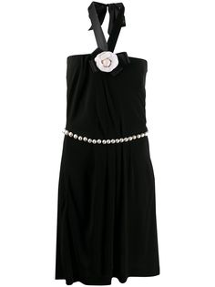 Chanel Pre-Owned платье с вырезом халтер и цепочной аппликацией