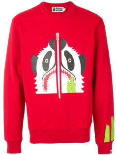 A BATHING APE® толстовка с круглым вырезом и принтом