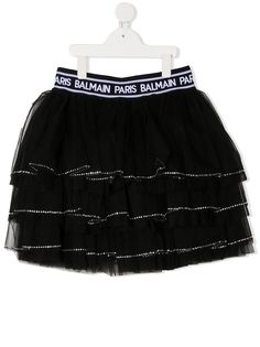 Balmain Kids ярусная мини-юбка из тюля