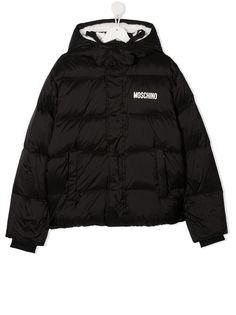 Moschino Kids пуховик с логотипом
