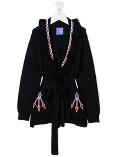 Stella Jean Kids кардиган с геометричными вставками и поясом