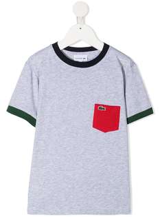 Lacoste Kids футболка с контрастным карманом