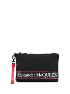 Alexander McQueen клатч на молнии с логотипом