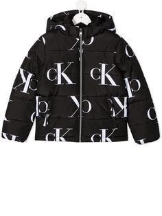 Calvin Klein Kids пуховик с монограммой