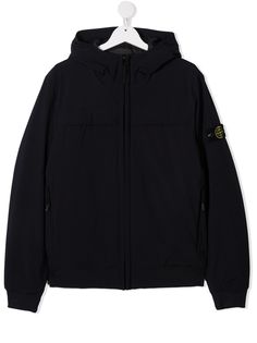 Stone Island Junior куртка с капюшоном и нашивкой-логотипом