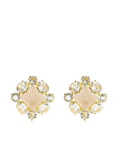 Bounkit Jewelry серьги-клипсы с аметистами и кварцем