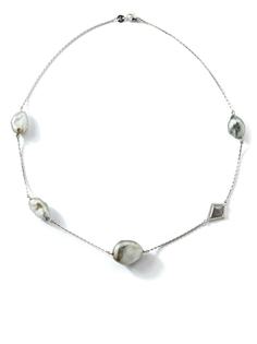 Mizuki золотое колье с жемчугом и бриллиантами