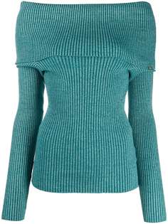 Elisabetta Franchi джемпер в рубчик с открытыми плечами