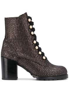Stuart Weitzman твидовые ботильоны Ivey с эффектом металлик