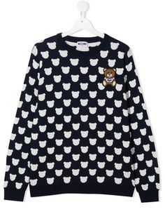 Moschino Kids жаккардовый джемпер Teddy Bear