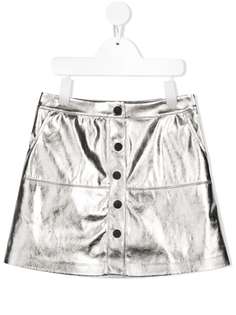 MSGM Kids юбка из искусственной кожи с эффектом металлик