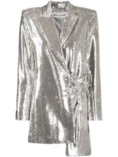 Off-White жакет асимметричного кроя с пайетками