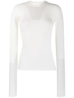 Courrèges топ с высоким воротником и прозрачной вставкой