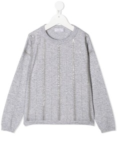 Brunello Cucinelli Kids свитер с пайетками