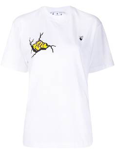 Off-White футболка с принтом граффити