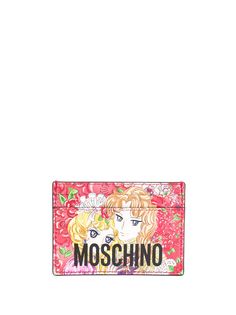 Moschino картхолдер с принтом и логотипом