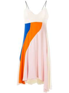 Christian Dior платье асимметричного кроя в стиле колор-блок
