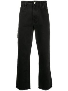 Raf Simons прямые джинсы с бахромой
